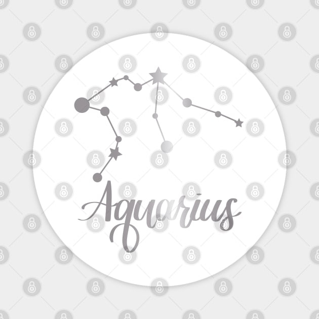 Aquarius Zodiac Constellation in Silver Magnet by Kelly Gigi